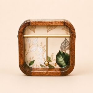 Daily Talks Mango Wood Napkin Holder — Botanical Leaf (M35) — corporate gifting Chandigarh
