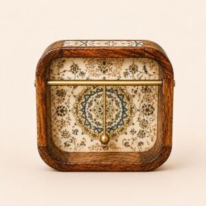 Daily Talks Mango Wood Napkin Holder — Persian Floral (M36) — corporate gifting Chandigarh