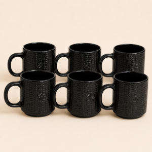 JCPL Auram Coffee Mug Set (6 Pcs) — Black — corporate gifting Chandigarh