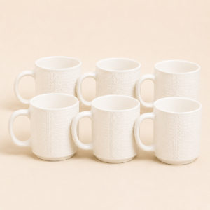 JCPL Auram Coffee Mug Set (6 Pcs) — White — corporate gifting Chandigarh