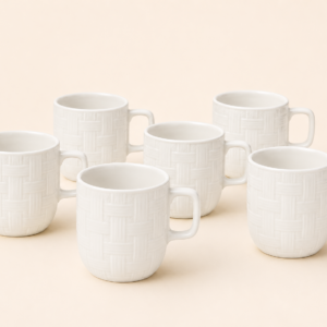 JCPL Knit Coffee Mug Set (6 Pcs) — White — corporate gifting Chandigarh