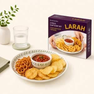 Larah Opalware Chip N Dip Set — Larah by Borosil opalware gift set for corporate gifting