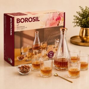 Borosil Royal Whisky Set (7 Pcs) â€“ TUFF Toughened Glass Corporate Diwali Gift | ChandigarhGifting.com