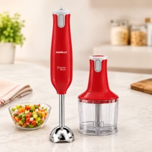 Havells Duro Blend-S Hand Blender (with Chopper Attachment) - 300W HVDC copper double bush motor | Diwali Corporate Gift