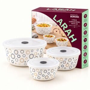 Larah Essentials 3-Piece Storage Bowl Set (400ml + 800ml + 1.2L)