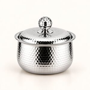 FnS Genoa 850ml Hammered Steel Casserole - Hammered Steel Body | Diwali Corporate Gift