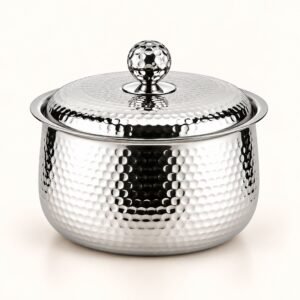 FnS Genoa 1600ml Hammered Steel Casserole - Hammered Steel Body | Diwali Corporate Gift