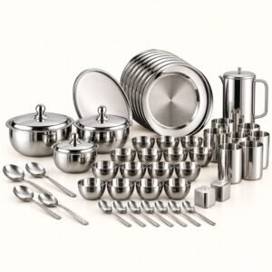 FnS Aristo 51-Pc Steel Dinner Set - 51-Pc Full Set | Diwali Corporate Gift