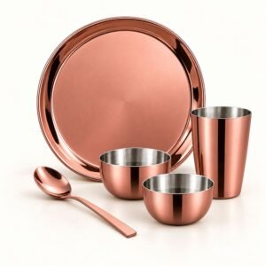 FnS Bon Bon 60-Pc Rose Gold Mirror Dinner Set - Mirror Finish | Diwali Corporate Gift